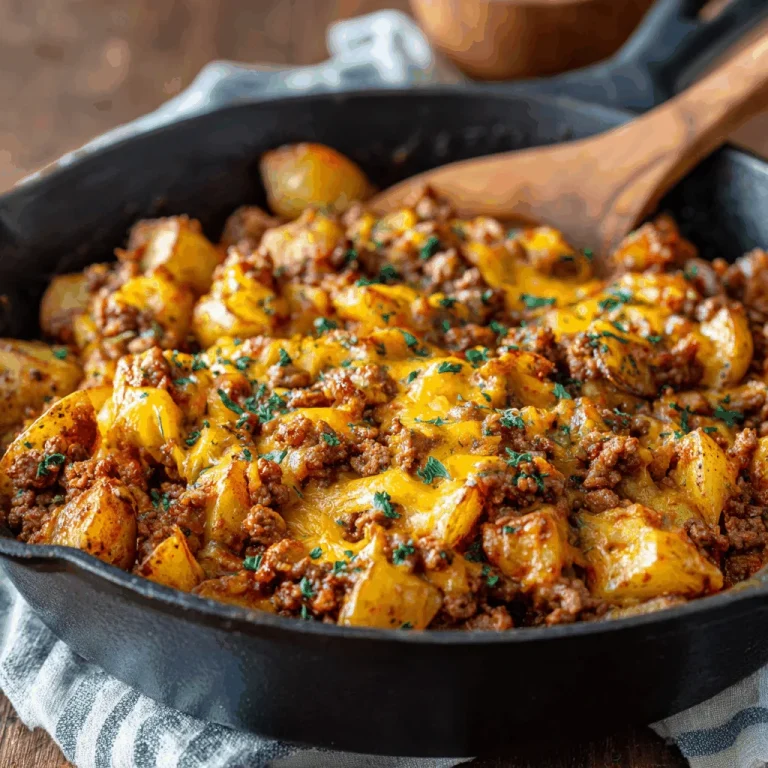 A Heartwarming Cheesy Ground Beef and Potatoes Delight
