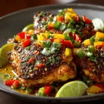 A delicious plate of Fiesta Lime Chicken with Avocado - Mexican Food Recipe
