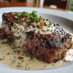 A delicious plate of Juicy Steak with Creamy Garlic Sauce