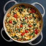 A delicious plate of Veggie Orzo