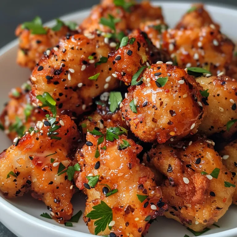 Close-up view of crispy Air Fryer Hot Honey Chicken Bites with a golden brown exterior.
