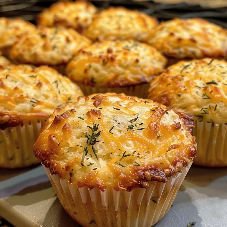 Baking Joy: How Cheesy Herb Muffins Bring Comfort and Connection to Every Meal Close-up view of golden-brown cheesy herb muffins with a fluffy texture.