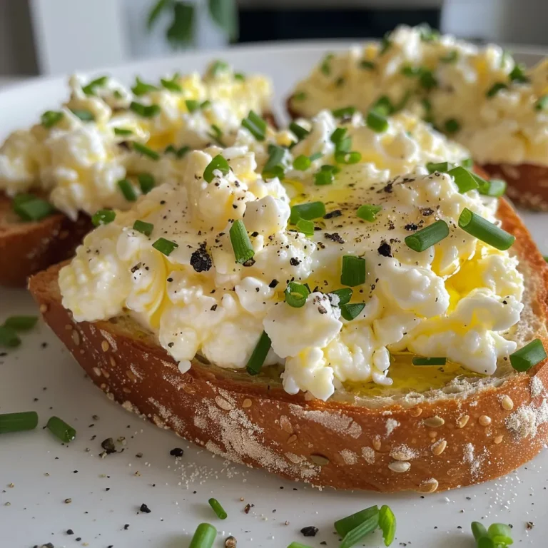 Rise and Shine: The Cottage Cheese Egg Toast That Elevates Every Morning Close-up of Cottage Cheese Egg Toast on whole grain bread, with eggs cooked sunny-side up and garnished with chives.