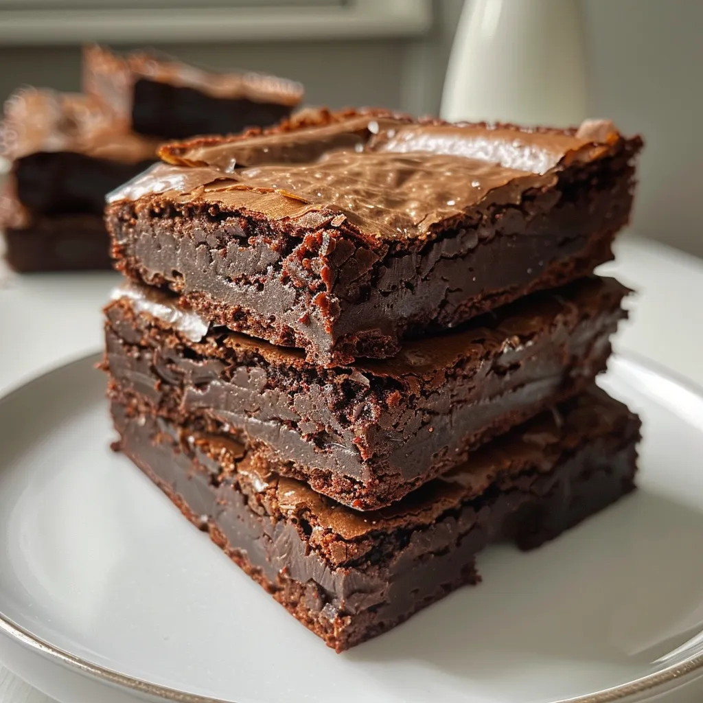 Juicy, rich chocolate brownies with a moist texture and a sprinkle of chocolate chunks.