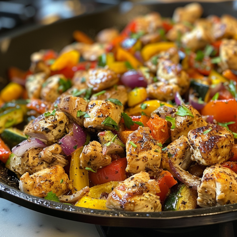 A Vibrant Skillet: Bringing Together Healthy Chicken and Colorful Veggies