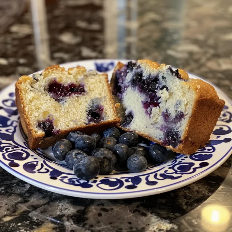 A Slice of Sunshine: The Lemon Blueberry Bread That Brightens Every Morning A slice of Lemon Blueberry Bread with a golden crust, showcasing blueberries and a lemon zest topping.