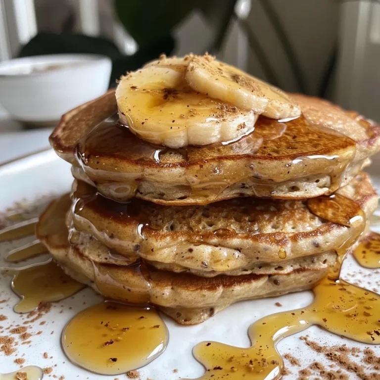 Wake Up to a Wholesome Hug: The Protein Oat Pancakes That Start My Day Right Close-up of a stack of golden-brown protein oat pancakes with fresh berries on top.