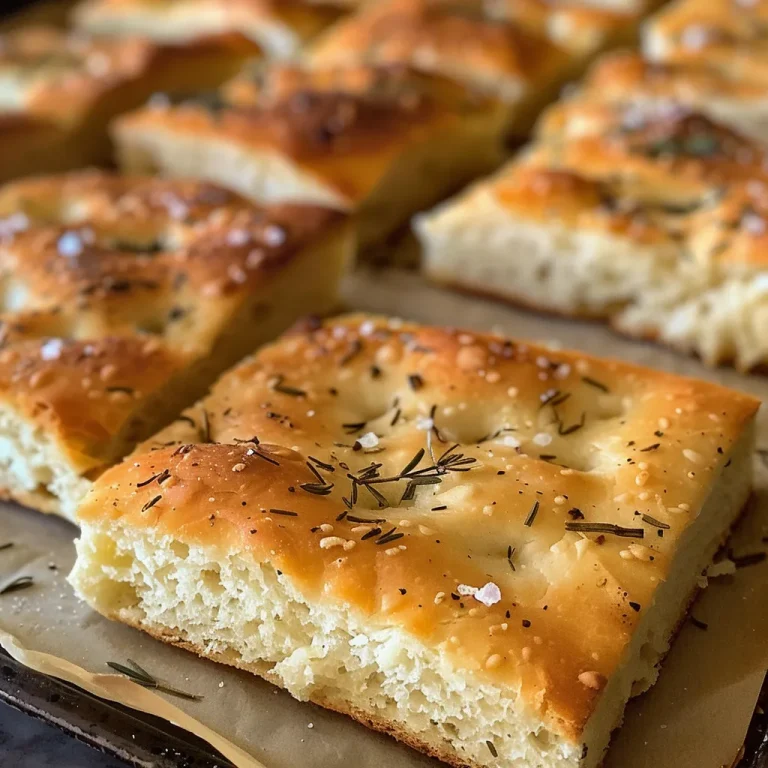 A Slice of Hearth: Baking Rosemary Focaccia to Share with Loved Ones Close-up view of freshly baked rosemary focaccia bread with olive oil drizzle.