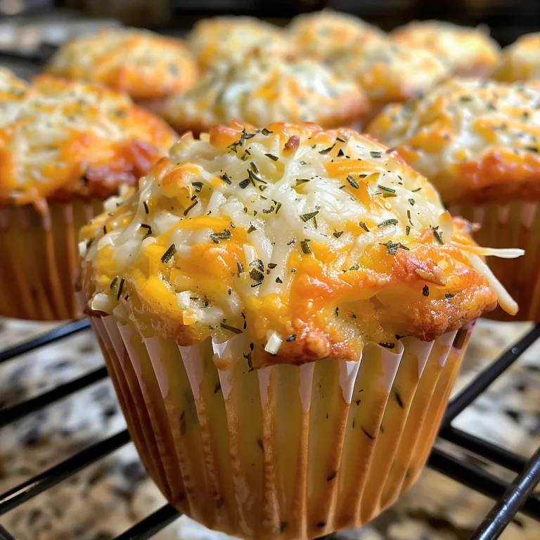 A close-up view of golden brown savory cheese muffins with a fluffy texture.