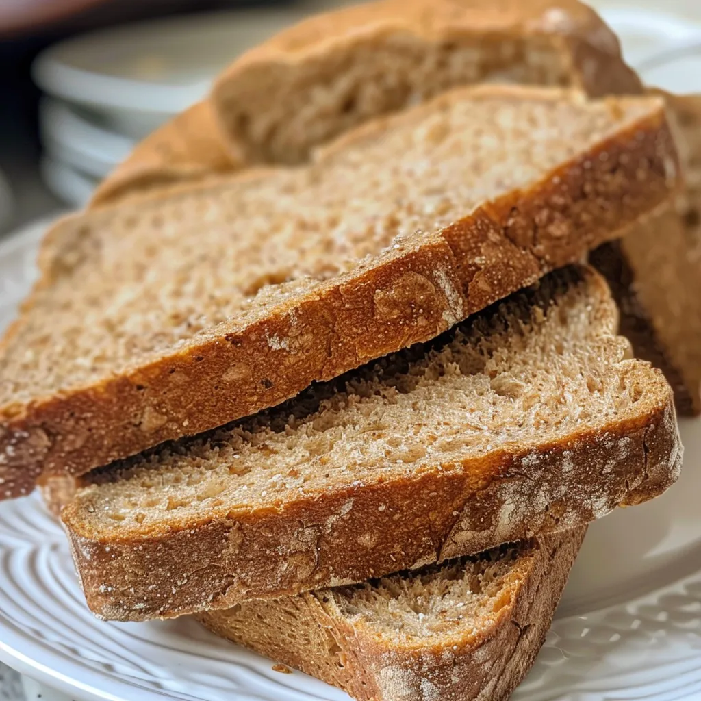 Sliced whole wheat sandwich bread displaying a fluffy, textured interior and crust.