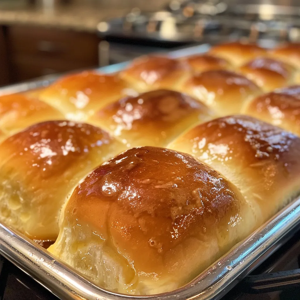 Juicy and fluffy yogurt dinner rolls shown from the side on a wooden table.