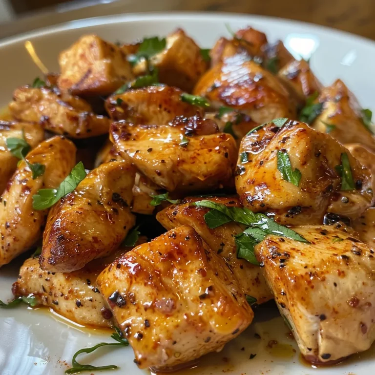 Close-up of succulent chicken thighs coated in sauces.