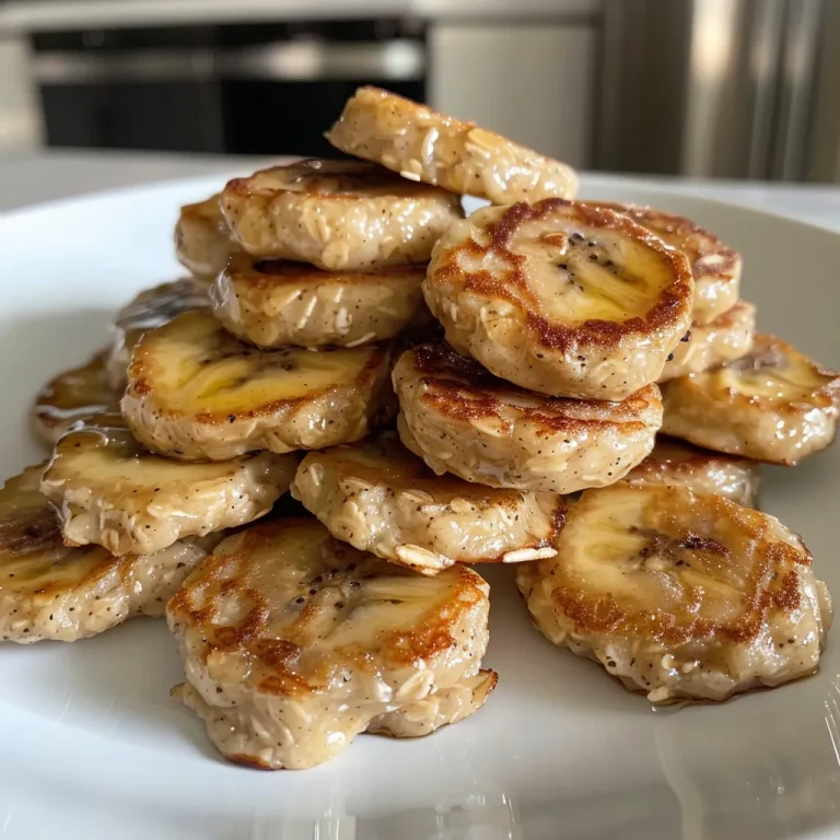 Close-up of fluffy protein pancake bites with banana and chocolate chips.