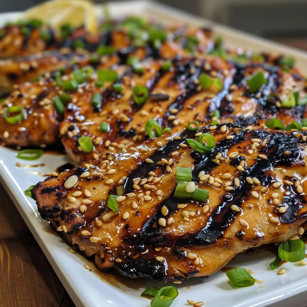 Succulent boneless chicken breast cutlets marinated and grilled, presented on a plate.