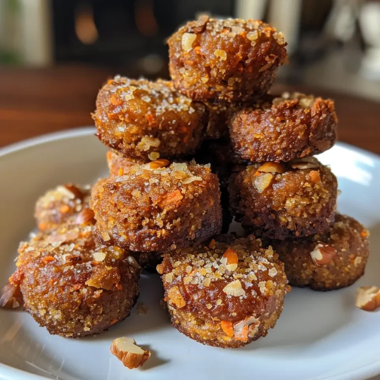 Carrot Cake Bites: Little Love Letters from the Oven Close-up view of moist carrot cake bites with a texture showcasing grated carrots and nuts.