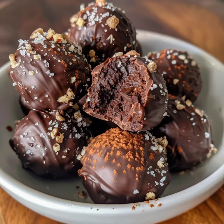 Close-up view of Dark Chocolate Avocado Truffles with a glossy finish.