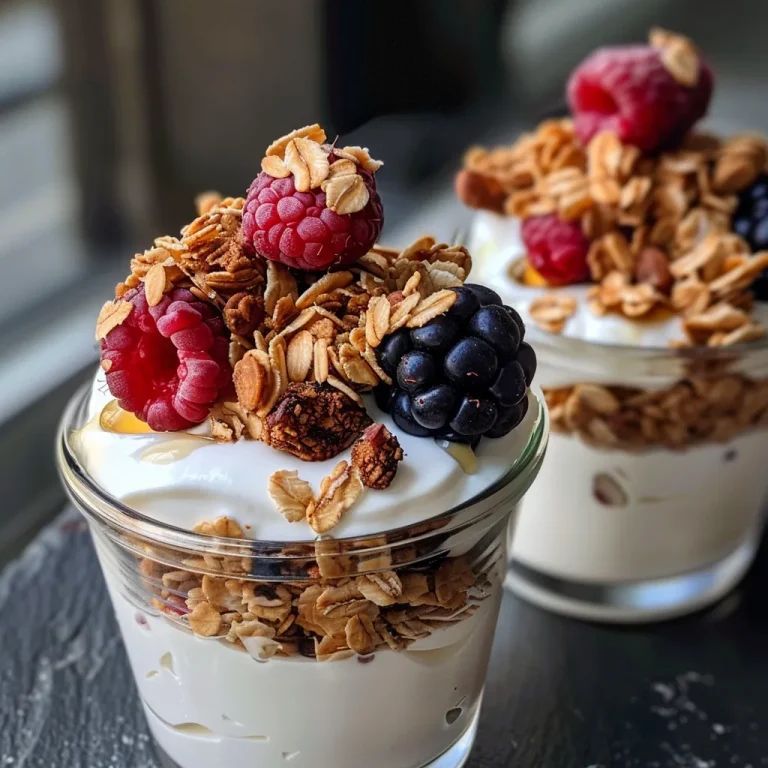 Close-up view of colorful Frozen Yogurt Granola Cups topped with fresh berries.