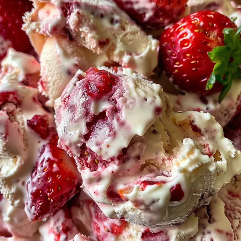 Chill Out with This Irresistible Frozen Yogurt Strawberry Bark A close-up view of frozen yogurt strawberry bark with fresh strawberries and a creamy texture.