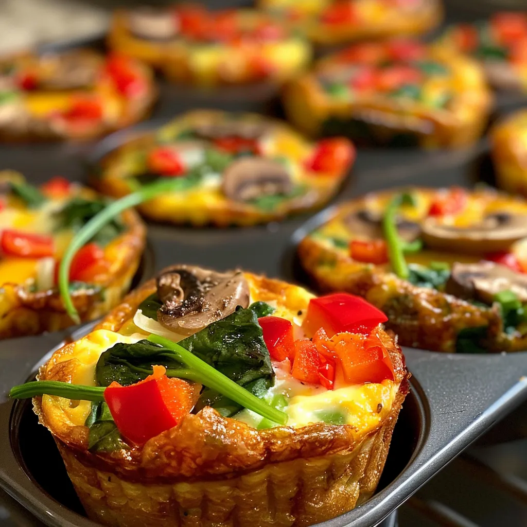 Juicy and vibrant Healthy Egg Muffin Cups showcasing a variety of fresh ingredients.