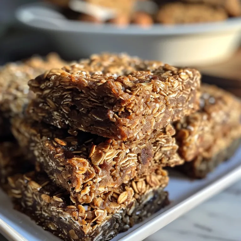 Rise and Shine: Oatmeal Breakfast Bars That Fuel Your Day Close-up view of healthy oatmeal breakfast bars stacked on a wooden board.