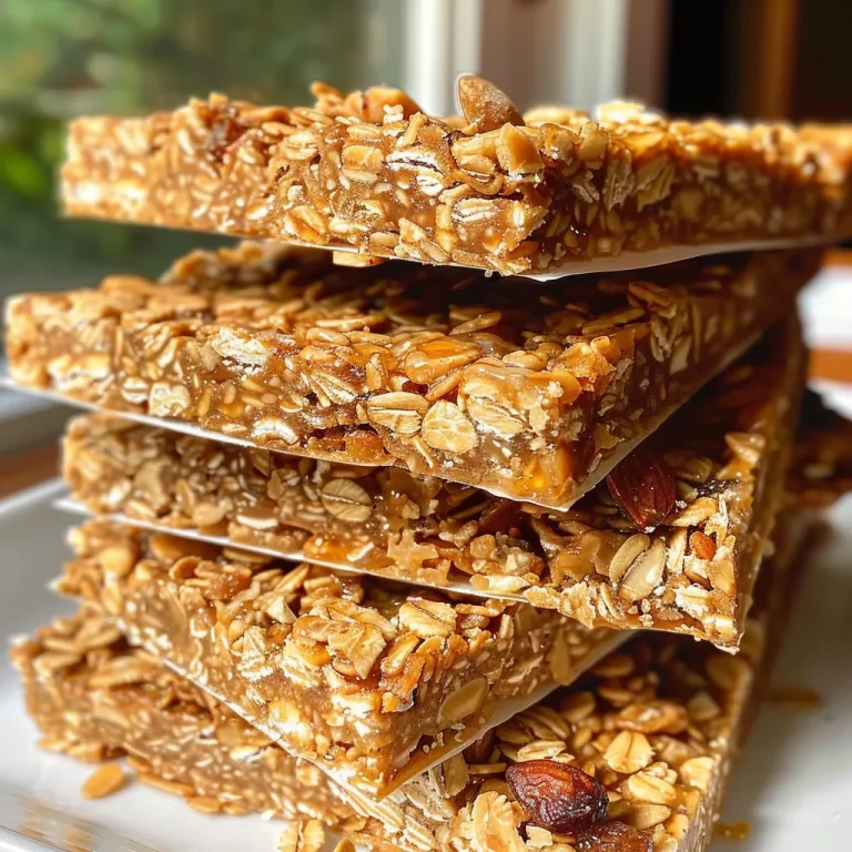A side view of golden granola bars, showcasing their chewy texture and mixed ingredients.
