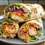 Close-up of a Honey Mustard Chicken Wrap filled with colorful ingredients.