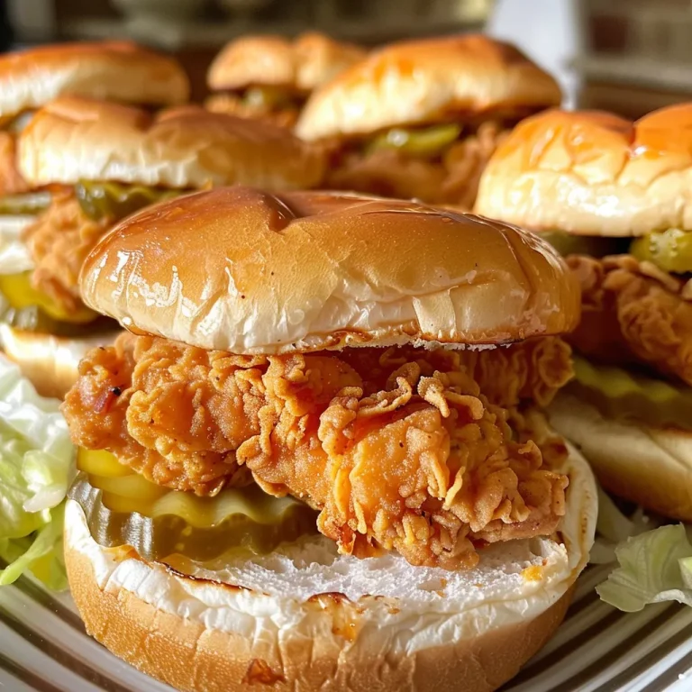 Bite-Sized Bliss The Mini Crispy Chicken Sandwiches That Spark Joy Close-up view of a Mini Crispy Chicken Sandwich with golden-brown chicken and fresh toppings.