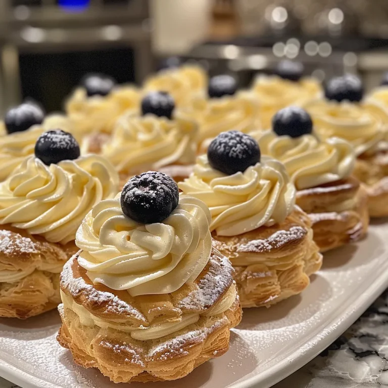 Bite-Sized Bliss: The Mini Lemon Cream Puffs That Brighten Every Gathering Close-up view of a mini lemon cream puff filled with lemon cream and topped with blueberries.