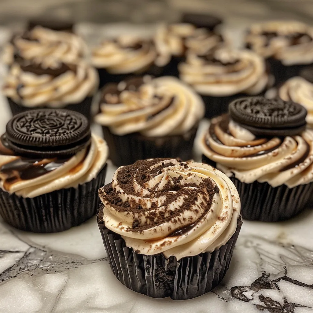A side view of Mini Oreo Cheesecake Bites, highlighting the crushed Oreo crust and creamy cheesecake filling.