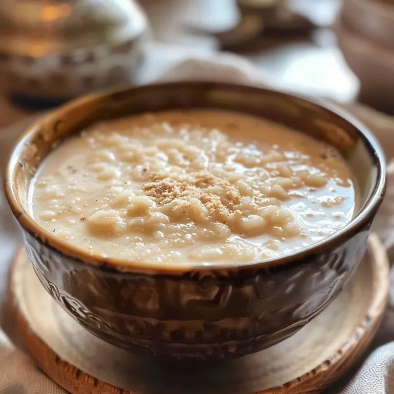 Embracing Sweet Nostalgia The Comfort of Classic Riz au Lait Side view of a creamy Riz au Lait dish with a vanilla pod on top.