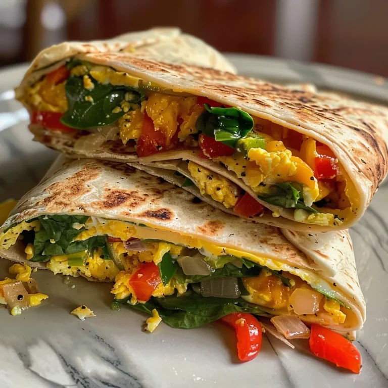Morning Magic How Veggie Breakfast Egg Wraps Brighten Your Day Close-up of a veggie breakfast egg wrap filled with colorful vegetables.