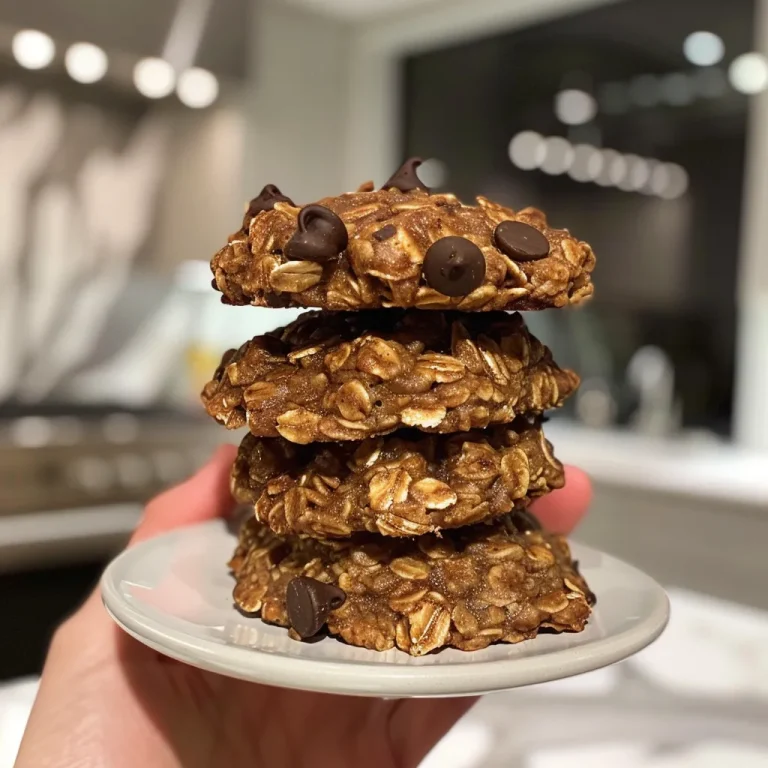 The Joy of Simple Baking How 3 Ingredients Can Create Cookie Magic Close-up side view of golden-brown banana oat cookies scattered on a wooden table.