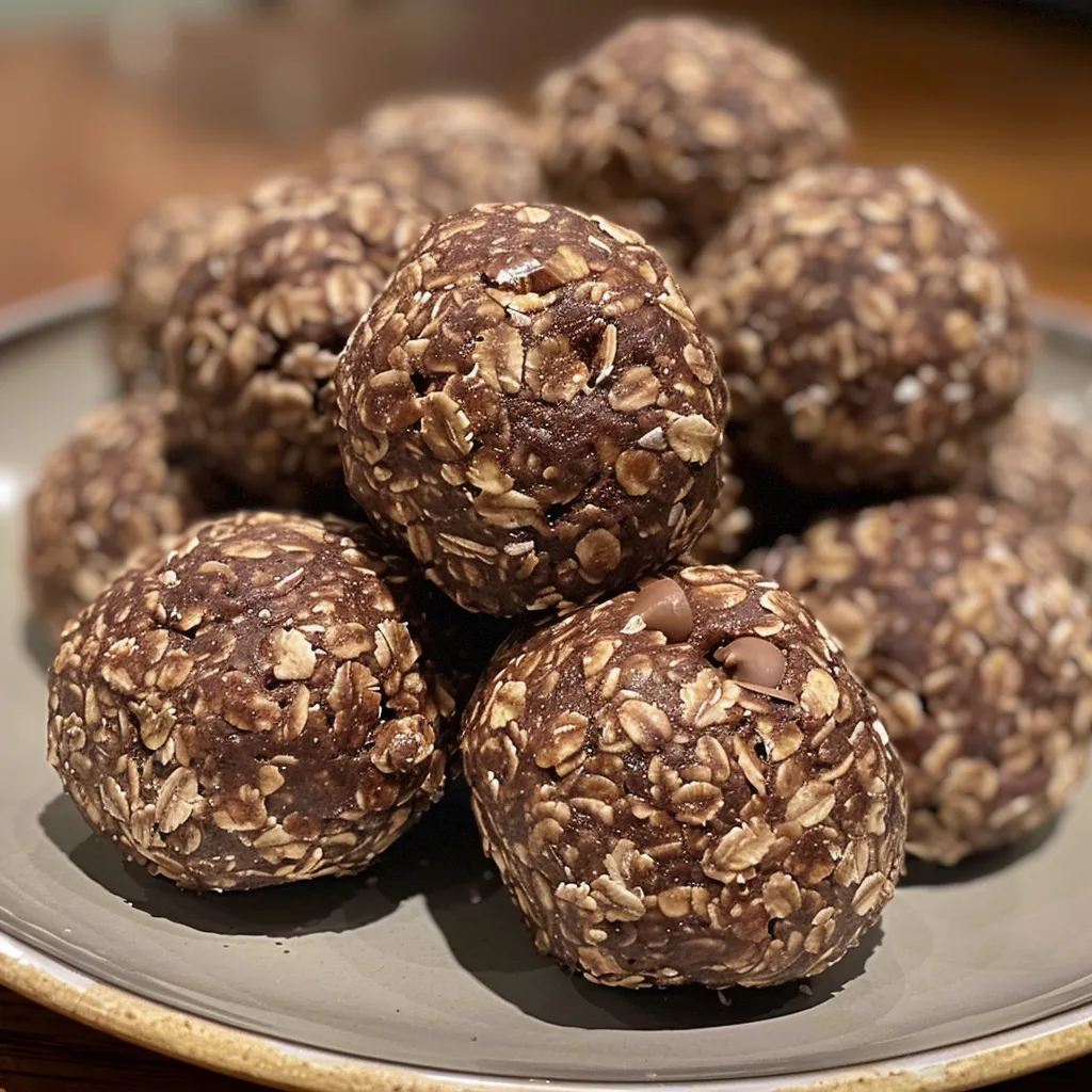 Side profile of Brownie Protein Bites, highlighting their rich, fudgy appearance.