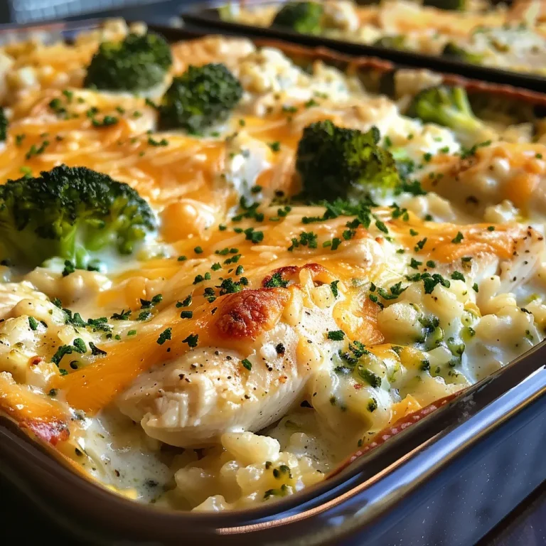 Comfort in a Dish My Family s Heartwarming Chicken Broccoli Rice Casserole Close-up of a creamy Chicken Broccoli Rice Casserole with melted cheese on top.