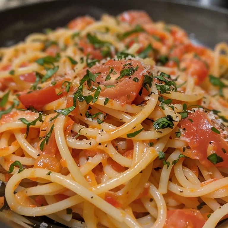 A One-Pot Wonder How Creamy Tomato Pasta Became Our Family s Favorite Feast Close-up of creamy tomato pasta with fresh basil and tomatoes.