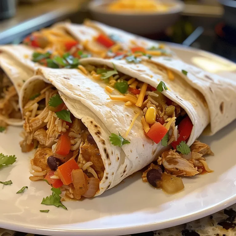 Burritos That Bring the Fiesta to Your Table Close-up of a juicy chicken burrito filled with colorful ingredients.