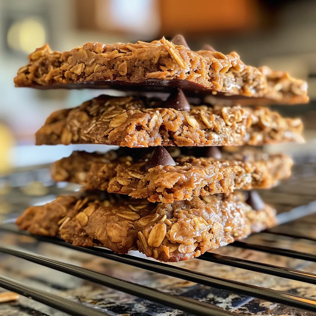 Juicy oatmeal cookie highlighted with chocolate chips, showcasing a golden-brown color.