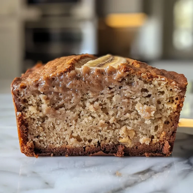 Embracing Wholesome Indulgence The Protein-Packed Banana Bread for Every Gathering Close-up of moist Protein Banana Bread with a golden crust.