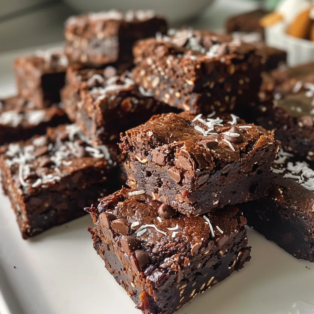 Side view of several Protein Brownie Bites, highlighting their rich cocoa color and enticing appearance.