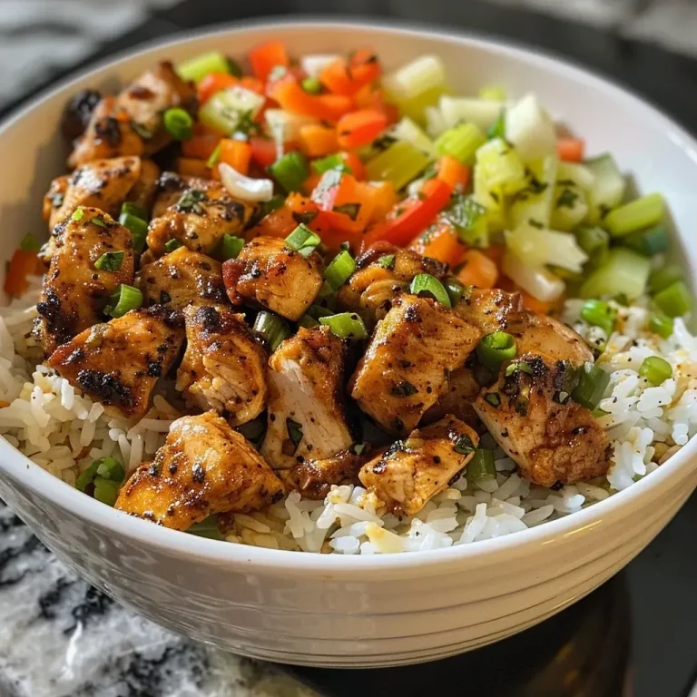 ['Close-up of a Cajun chicken and rice bowl featuring vibrant bell peppers and creamy texture.', 'Side view of a Cajun chicken rice bowl with juicy chicken, rice, and assorted vegetables.', 'Detailed shot of a rice bowl filled with Cajun seasoned chicken, rice, and colorful vegetables.', 'Close-up of a hearty Cajun chicken and rice dish with creamy sauce and fresh ingredients.']
