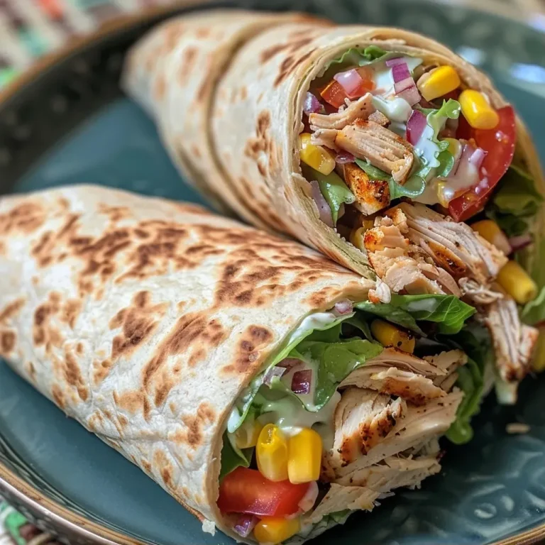 ['Close-up view of a Cajun turkey wrap filled with colorful ingredients.', 'Side view of a freshly made Cajun turkey wrap showcasing layers of turkey and vegetables.', 'Juicy Cajun turkey wrap with vibrant greens and tomatoes, served on a tortilla.', 'A delicious Cajun turkey wrap featuring turkey, lettuce, and pickled onions, in focus.']