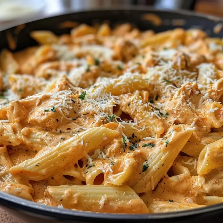 ['Close-up shot of creamy buffalo chicken pasta showcasing rich textures.', 'Side view of a bowl filled with buffalo chicken pasta, highlighting creamy sauce.', 'Juicy and creamy buffalo chicken pasta, with melted cheese garnishing the dish.', 'Detailed image of pasta mixed with buffalo chicken and creamy sauce.']