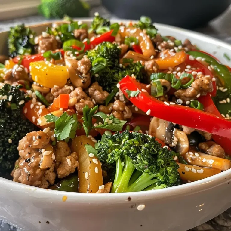 ['A close-up side view of a colorful ground turkey teriyaki stir fry served in a bowl.', 'Juicy ground turkey stir fry with vibrant vegetables and teriyaki sauce, shot from the side.', 'A detailed image of ground turkey teriyaki stir fry, showcasing vegetables and sauce in a bowl.', 'A mouthwatering close-up of ground turkey teriyaki stir fry featuring fresh herbs and colorful veggies.']