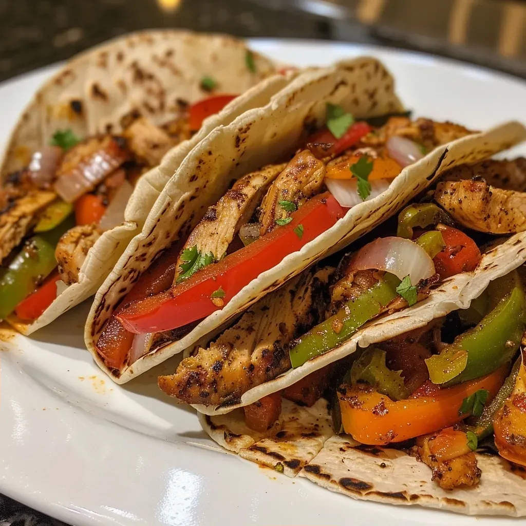 ['Juicy Honey Lime Turkey Fajitas with colorful bell peppers and onions on a plate.', 'Close-up of grilled Honey Lime Turkey Fajitas garnished with fresh vegetables and tortillas.', 'Side view of Honey Lime Turkey Fajitas featuring vibrant peppers and turkey slices.', 'A serving of Honey Lime Turkey Fajitas with warm tortillas and colorful vegetables.']