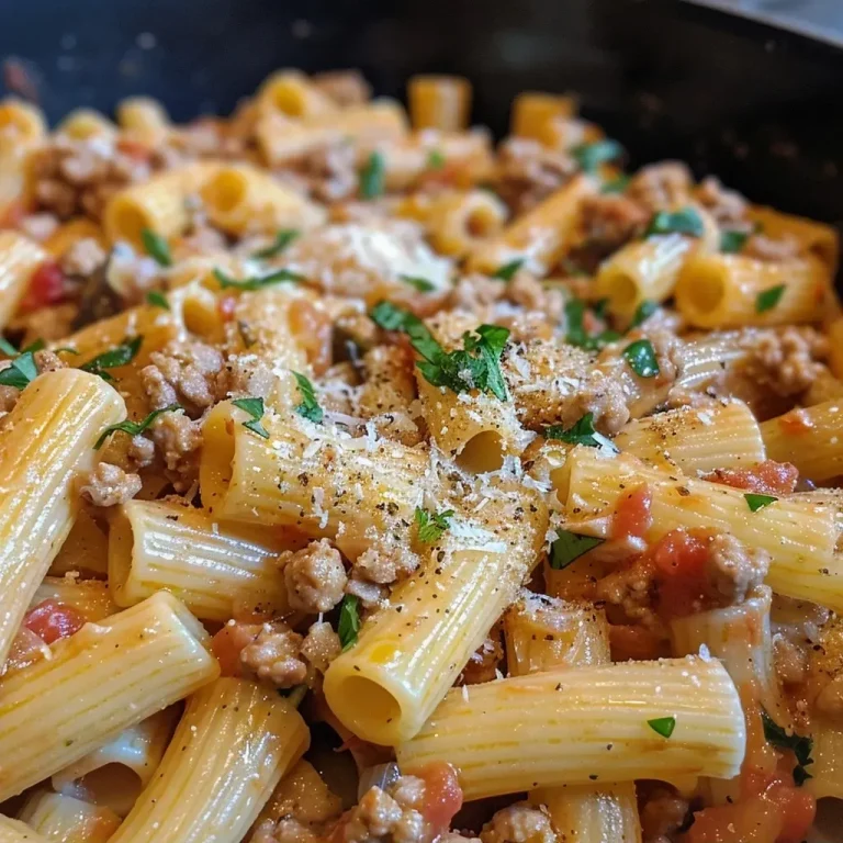['Close-up of a plate featuring one-pot pasta with ground turkey and spinach.', 'Juicy one-pot pasta dish with ground turkey, spinach, and diced tomatoes.', 'Side view of a bowl filled with one-pot pasta, showcasing the ingredients.', 'Delicious one-pot pasta with ground turkey, garnished with spinach and cheese.']