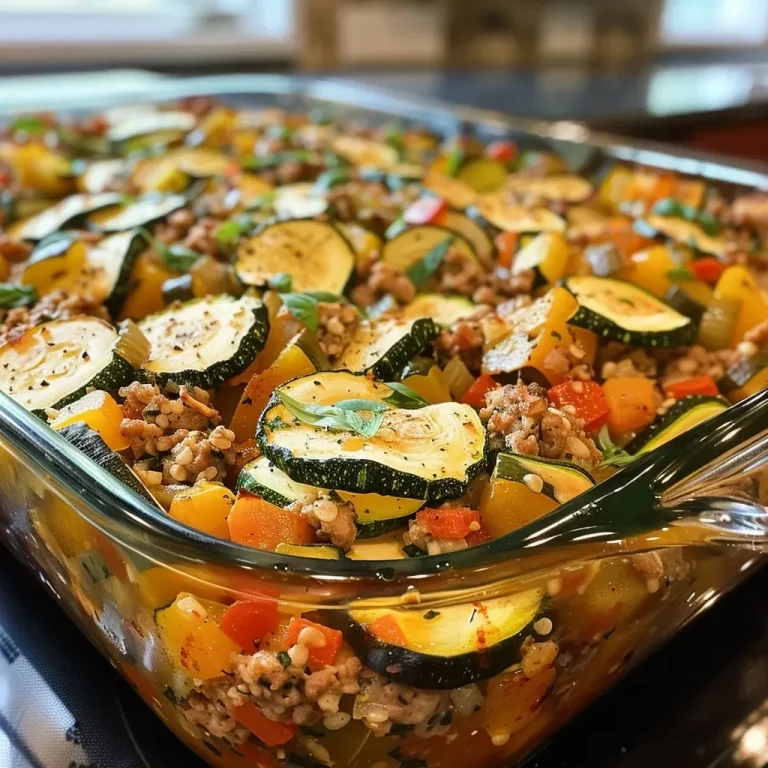 ['Close-up image of a savory ground turkey zucchini casserole, showcasing layers of ingredients.', 'Side view of a baked zucchini casserole with ground turkey and a cheesy topping.', 'Juicy ground turkey and zucchini casserole in a dish, garnished with fresh basil.', 'Layered casserole featuring ground turkey, zucchini, and shredded cheese, all baked to perfection.']