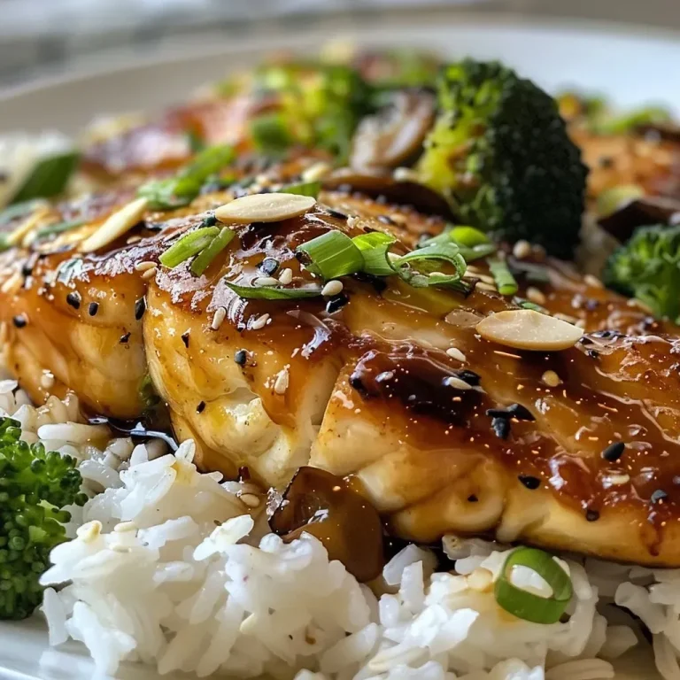 ["A close-up side view of a Teriyaki Tilapia Casserole, showcasing the dish's layers and textures.", 'A flavorful Teriyaki Tilapia Casserole, highlighting tilapia fillets and vibrant broccoli slaw mix.', 'Juicy Teriyaki Tilapia Casserole presented in a dish, garnished with sliced almonds and green onions.', 'Side view of a Teriyaki Tilapia Casserole, emphasizing its creamy texture and colorful ingredients.']