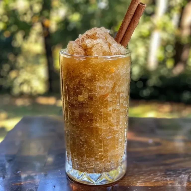 ['Close-up view of a vibrant apple cider slushie in a glass, featuring ice and garnished with a cinnamon stick.', 'Side profile of a refreshing apple cider slushie with a frosty texture, showcasing its rich amber color.', 'A delicious apple cider slushie filled with ice cubes, presented in a clear glass with a hint of cinnamon.', 'Image of a slushie made with apple cider, displaying a smooth texture and seasonal spices, served with ice.']