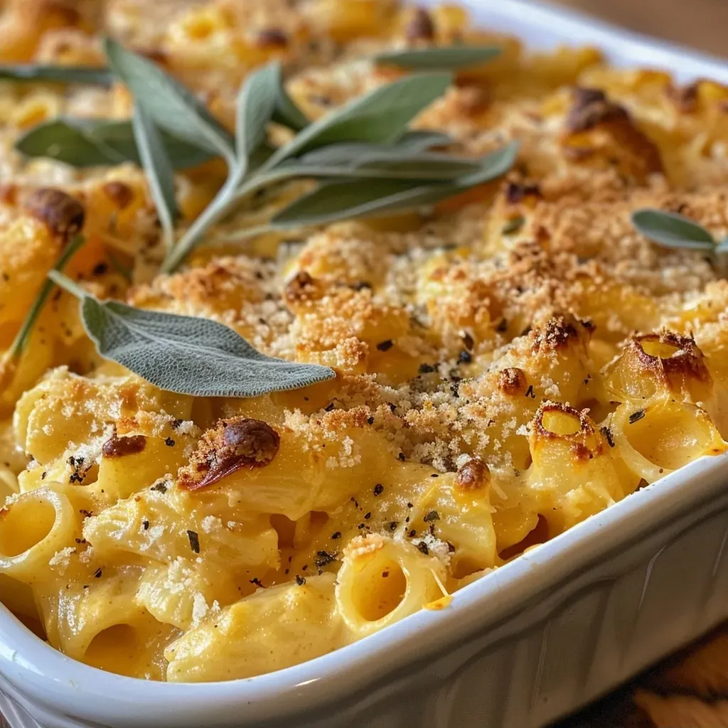 ['A creamy serving of butternut squash mac and cheese in a bowl, with visible pasta shells and herbs.', 'Close-up view of rich, cheesy butternut squash mac and cheese, focusing on the texture and color.', 'Side view of a dish filled with butternut squash mac and cheese, showcasing its creamy consistency and toppings.', 'A bowl of butternut squash mac and cheese, garnished with herbs, highlighting the creamy sauce and pasta.']
