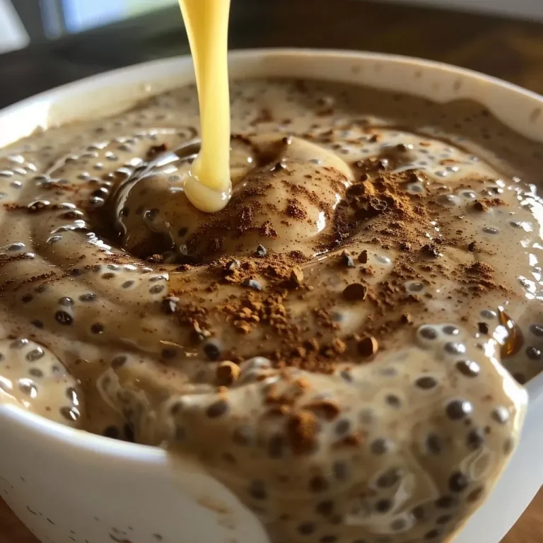 ['A close-up view of creamy Chai Latte Chia Pudding in a glass jar, topped with a sprinkle of cinnamon.', 'Side view of Chai Latte Chia Pudding with a rich, creamy texture and spices visible on top.', 'Delicious Chai Latte Chia Pudding in a jar, featuring a colorful layer of cinnamon and chia seeds.', 'A refreshing serving of Chai Latte Chia Pudding with a smooth surface and contrasting spices.']